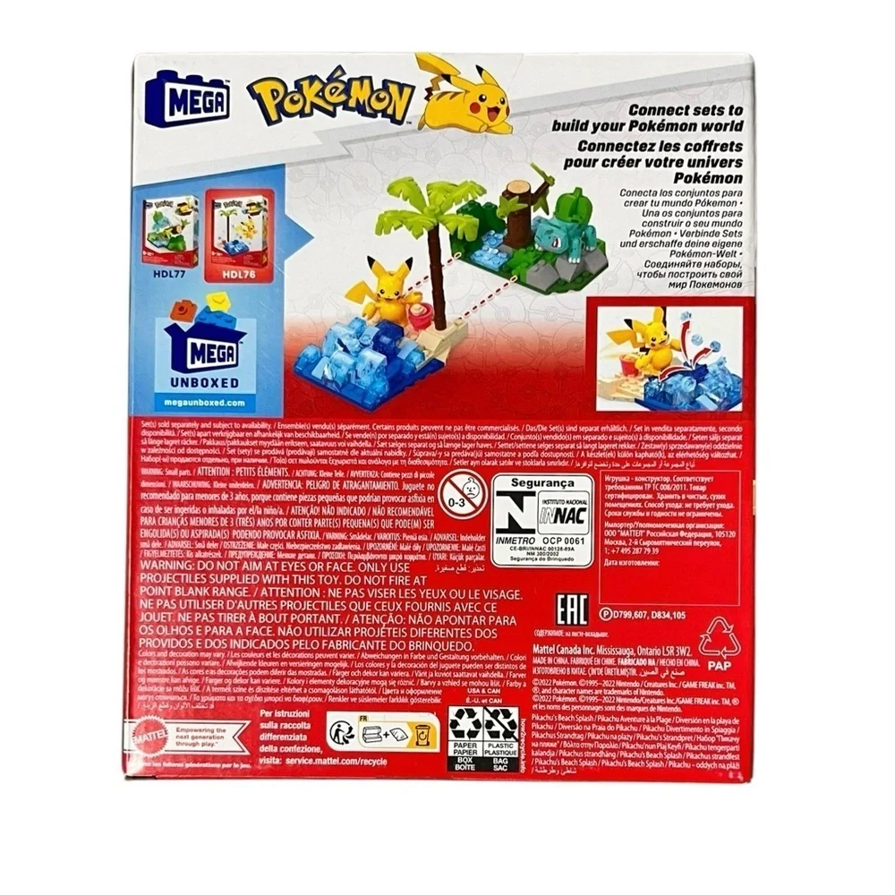 Mattel Mega Blocks Pokémon Pikachu's Beach Splash Toy Set